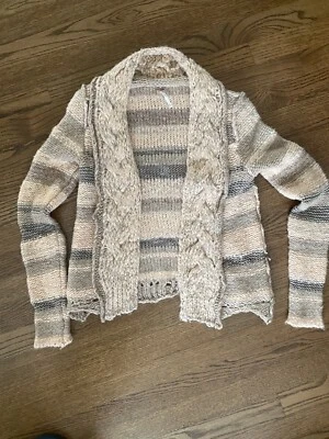 Free People Colorful Cardigan Hook Closure Chunky Knit S Petite Wool  Blend - Image 1 of 4