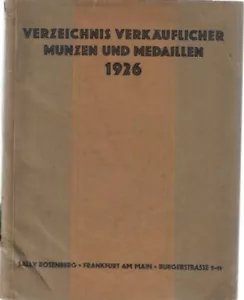 VERZEICHNIS XXV Kauflicher Münzen und Medaillen 1926 S Rosenberg Frankfurt - Bild 1 von 1