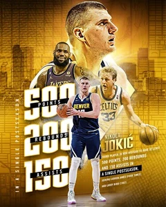 Nikola Jokic Postseason Record Denver Nuggets 8x10 NBA Basketball Photo - Picture 1 of 1