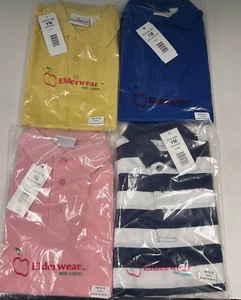 Lot of 4 Short Sleeve Polo Shirts - Blue & White Striped  Pink Yellow YM (10/12) - Picture 1 of 7