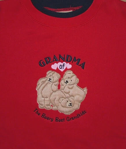 Sudadera XL Abuela del Oso Mejores Nietos Roja Talla Extra Grande Foto 1 de 1