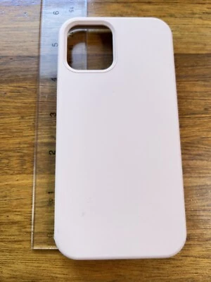 Funda Antideslizante Silicona iPhone 12 o 12Pro Rosa Pálido Bonito Gran Agarre Suave Foto 1 de 4