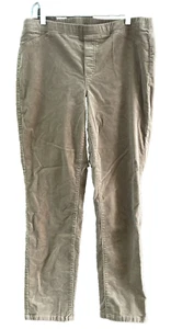 J. Jill Womens Sz M Dark Camel Pull On Pants Corduroy Velour  Elastic Waist - Picture 1 of 6