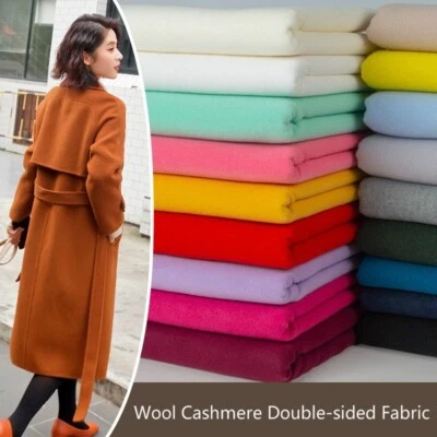 1M Double-sided Faux Wool Cashmere Fabric Jacket Coat Material Thick Cloth - Image 1 of 4