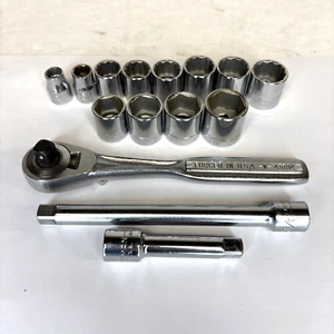 Craftsman "V' Serie 3/8" Antrieb Ratsche 43784 12 Steckschlüssel 2 Ext Bars - Bild 1 von 8