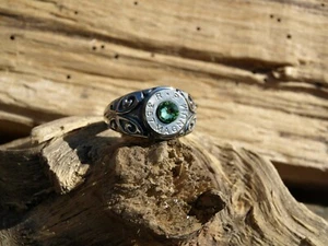 Ladies Scroll Stainless Steel BULLET Ring -NICKEL 357. Optional Glass Crystal. - Picture 1 of 6