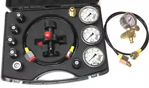 Hydraulic Nitrogen Accumulator Charging Pressure Test Kit W Adapters extra gauge - Picture 1 of 24