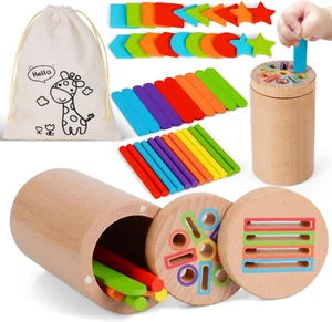 Giochi Montessori 1 Anno, 3-In-1 Giochi Dei Colori E Forme Montessori 1 2 3 Anni - Foto 1 di 7