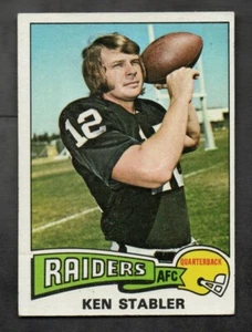 Ken Stabler 1975 Topps #380 Oakland Raiders angoli acuti senza pieghe *gp - Foto 1 di 2