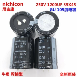 2pcs/10pcs 1200uf 250v Nichicon GU 35x45mm 250V1200uF Snap-in PSU Capacitor - Picture 1 of 3