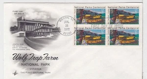 TurtlesTradingPost- Wolf Trap Farm Natl Park 1972 #1452 Artcraft FDC- Block HC - Picture 1 of 1