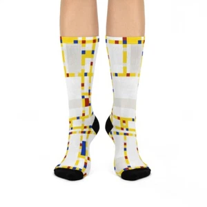 Calcetines Crew Style Mondrian Abstractos Mosaico Calcetines Unisex - Imagen 1 de 7