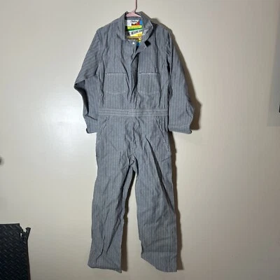 RARE VINTAGE UNWORN NWT KEY IMPERIAL COTTON HERRINGBONE STRIPED COVERALLS 36 Reg - Image 1 of 4