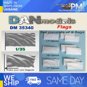 Kit de resina de impresión 3D Dan Models 35340 1/35 bandera 9 piezas 17/28 mm 18/20 mm 17/29 mm - Imagen 1 de 2
