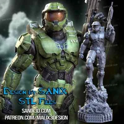 Master Chief - Halo - 3D Printed Kit by Sanix 3D - Resin Grey, Fan Art - Image 1 of 4