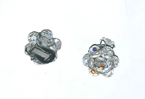 Pendientes de clip con racimo de cuentas transparentes vintage - Imagen 1 de 8