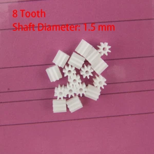 8 Zahn Kunststoff Zahnrad Zahnräder Spielzeug Getriebe DIY für 1.5mm Motor Welle - Picture 1 of 3