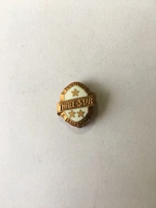 Sterling Silver Curtis Salesman Lapel Pin Three Star Tie Tac BB Co. NY Vintage - Picture 1 of 4