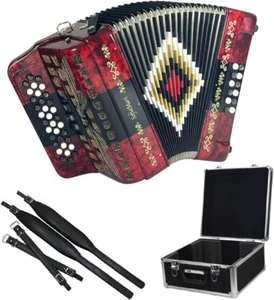 SofiaMari NSM-3412 34-Button 12 Bass Accordion FBE Red/Black/Red - Picture 1 of 5