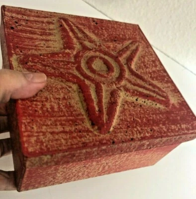 De Colección 6" Rojo Regalo Expositor CAJA ESTRELLA ARQUITECTÓNICA Granja Casa Decoración Papel Foto 1 de 4