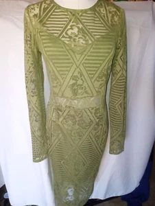 Olive green cocktail dress size medium - Picture 1 of 6