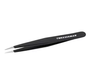 3.8-in Home Salon Professional Slant Stainless Steel Hair Eyebrow Tweezer Black - Picture 1 of 3