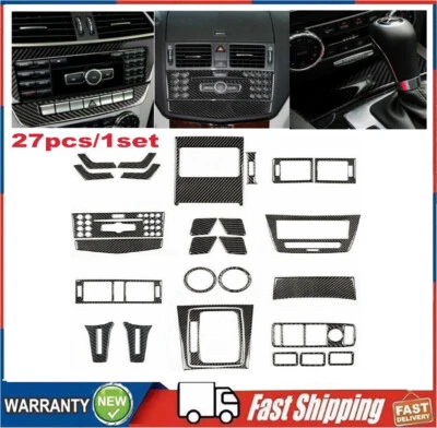 Embellecedores interiores de coche de fibra de carbono para Mercedes Benz W204 Clase C C250 300 C350 C63 Foto 1 de 4