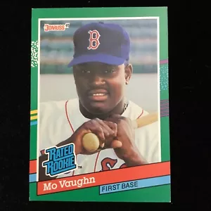 1991 Donruss Baseball #430 Mo Vaughn Rated Rookie - Foto 1 di 2