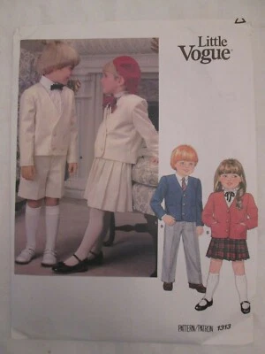 Vogue 1313 Little Children's Jacket Skirt Pants Shorts Pattern Sz 5 Uncut Vtg - Image 1 of 2