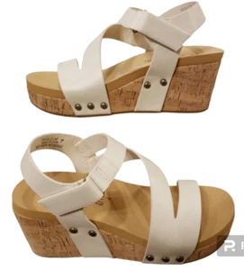 Corkys Carley Sandal Women's 9 Cream Spring Fling 30-5396-CREA Wedge Heel New - Picture 1 of 11