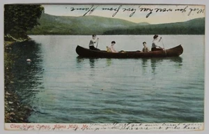 Clear Water Camps, Allens Mills, ME. Group canoeing. Farmington ME 1906 receiver - Picture 1 of 2