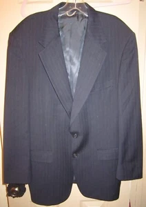 TRAJE DE DOS BOTONES TALLA 42R 32W X 30L STAFFORD EJECUTIVO HARTMARX A RAYAS AZULES, EXCELENTE CONDICIÓN - Imagen 1 de 11