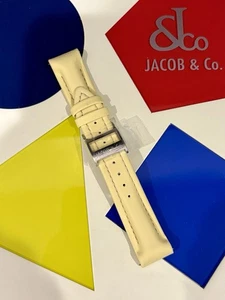UNWORN JACOB & CO 20MM PASTEL YELLOW POLYURETHANE WATCH BAND STRAP STEEL BUCKLE - Picture 1 of 4