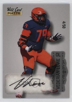 2022 Wild Card MATTE Auto Silver - Green Foil /50 Vederian Lowe Auto - Image 1 of 2