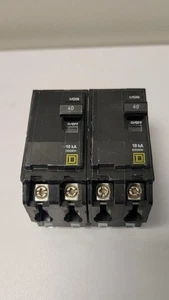 Square D QO240 Circuit Breaker 40 Amp 2 Pole 120/240 V Lot Of 2 *USED* - Picture 1 of 3