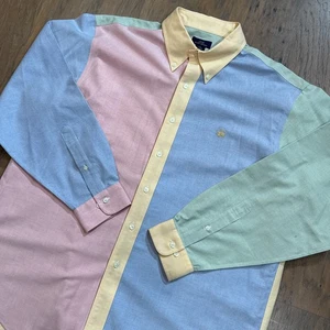 Brooks Brothers Shirt Mens XL Colorblock Supima Cotton Classic Button Up Preppy - Picture 1 of 11