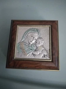 Madonna Christ Child Trinket Box 925 Silver Image Holy Family Catholic Christian - Picture 1 of 9