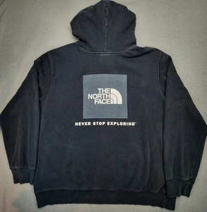 North Face Hoodie Mens XL Pullover Fleece Graphic Print Outdoor Logo Black - Picture 1 of 8