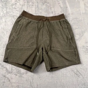 Lululemon Mens At EaseTraining Shorts Olive Green Drawstring Pockets Large - Picture 1 of 13
