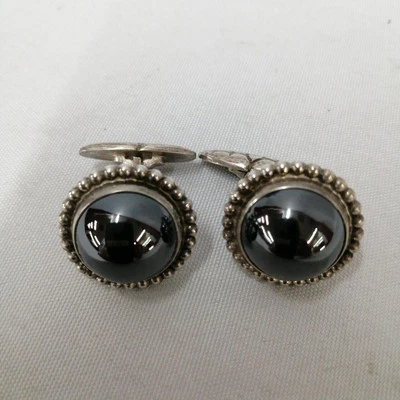 Gemelli GEORG JENSEN in argento sterling #25 con ematite 925S Danimarca - Immagine 1 di 4