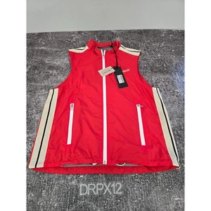 NWT Palm Angels Vest Mens Red Nylon Taffeta Stripe Trim Size Small Streetwear - Picture 1 of 5