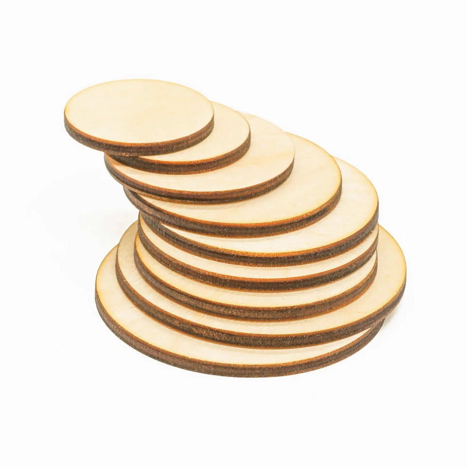 Birke Holzscheibe Rund 3mm Sperrholz  Holz Basteln DIY Bemalen Deko Wählbar - Bild 1 von 4