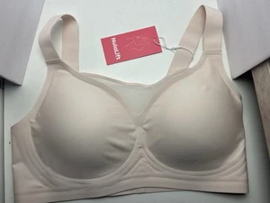 NULALIFT NEW! W/TAGS WOMENS WIRELESS PADDED BRA Flesh tone XL Bust 38 Band - Picture 1 of 8