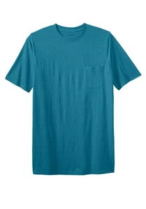 KingSize Shrink-Less Lightweight Longer-Length Crewneck Pocket T-Shirt - Picture 1 of 18