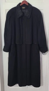 Vintage 90s Lorovi 24W Black Wool Edwardian Long Cape Coat Womens Made in USA - Bild 1 von 18