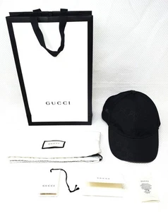Legit Gucci GG Monogram Logo Nylon Mesh Back Baseball Cap Hat Black Size S - Picture 1 of 15