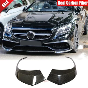 For Benz C217 S400 S500 S550 14UP Real Carbon Front Bumper Fins Air Vent Covers - Picture 1 of 13