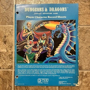 Player Character Record Sheets Dungeons & Dragons 7 Unused Sheets TSR 9037 D&D - Imagen 1 de 9