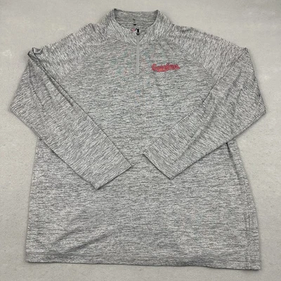 Cleveland Guardians Sweater Men 2XL Gray Heather Majestic 1/4 Zip Pullover XXL - Image 1 of 4