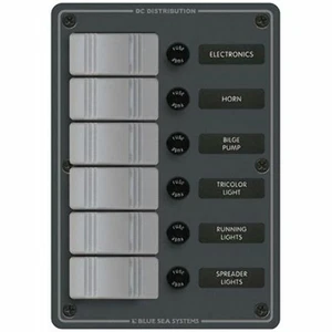 Blue Sea Vertical Contura Switch Water Resistant Fuse Panel 6 Position - Picture 1 of 13